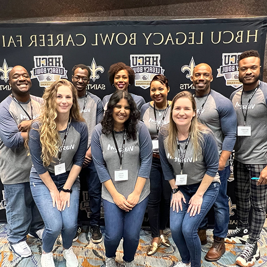  Viasat employees volunteering at the HBCU Legacy Bowl